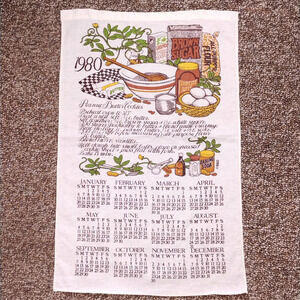 1980 Vtg B&D Tea Towel 'Peanut Butter Cookies' 25"x 16"